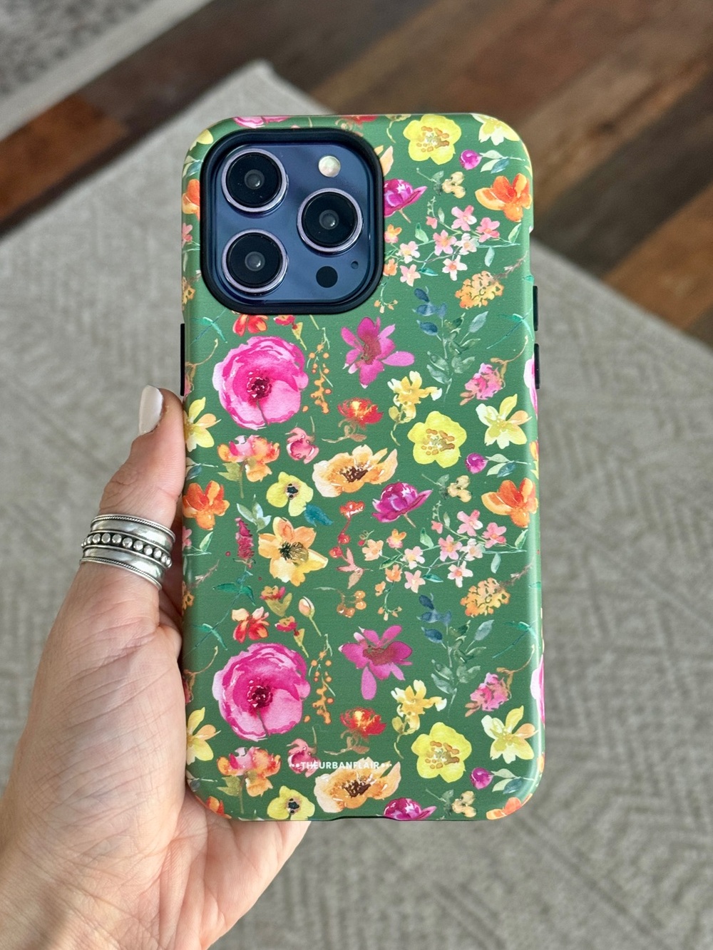 Green Floral Protective Tough Phone Case For iPhone 14 Pro Max